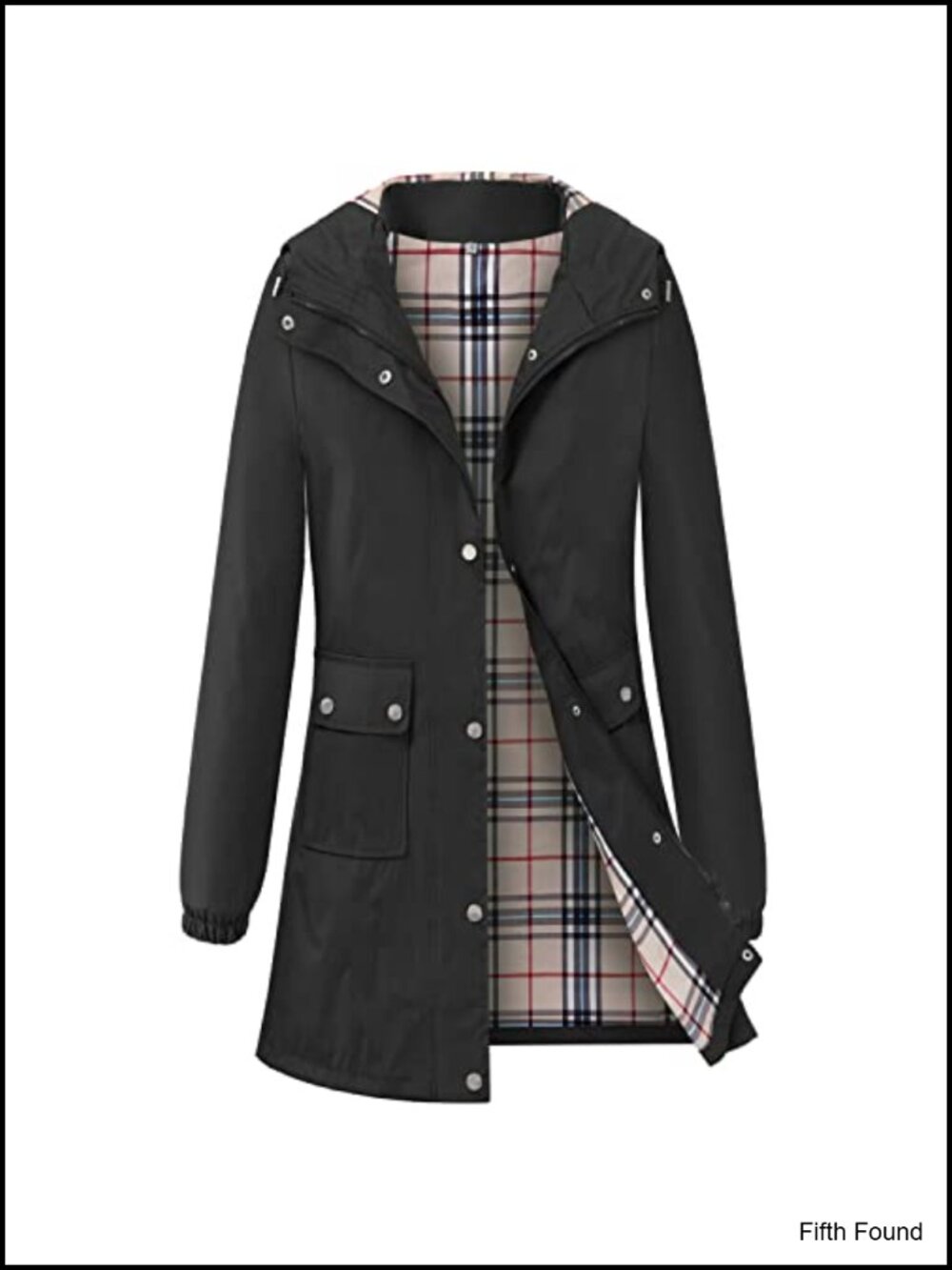 Women's Waterproof Raincoat Lightweight Hooded Windbreaker Trench